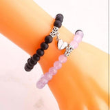 Purple & black couple bracelets