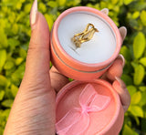 Minimal wavy band ring (adjustable)